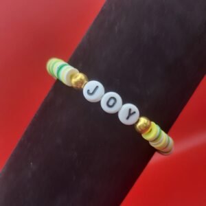 "JOY" clay bead bracelet